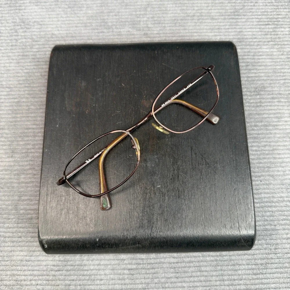 Ray-Ban RB 6018 2511‎ Brown Oval Metal Eyeglasses Frames Made in Italy 50-19-135